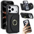 iPhone 17 Pro Max Ring Holder Card Bag Skin Feel Phone Case - Black