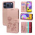 iPhone 17 Pro Max Rose Embossed Flip PU Leather Phone Case - Rose Gold