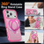 iPhone 17 Pro Max Rotating Pivot Bracket Magnetic Phone Case - Rose Red