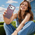 iPhone 17 Pro Max Rotating Pivot Bracket Magnetic Phone Case - Wine Red