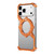 iPhone 17 Pro Max S Shaped 360 Holder Airbag Frameless MagSafe Metal Phone Case - Orange