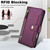 iPhone 17 Pro Max Seven Card Slots Zipper Wallet Leather Phone Case with Lanyard - Dark Purple