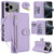 iPhone 17 Pro Max Seven Card Slots Zipper Wallet Leather Phone Case with Lanyard - Light Purple