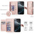 iPhone 17 Pro Max Seven Card Slots Zipper Wallet Leather Phone Case with Lanyard - Rose Gold
