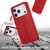 iPhone 17 Pro Max Shockproof PU + TPU Leather Phone Case - Red