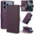 iPhone 17 Pro Max Side Buckle RFID Anti-theft Leather Phone Case - Dark Purple