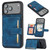 iPhone 17 Pro Max Skin Feel Dream RFID Anti-theft PU Card Bag Phone Case - Peacock Blue