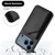 iPhone 17 Pro Max Skin Feel Four Card Slots Phone Case with Wrist Strap - Black