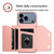 iPhone 17 Pro Max Skin Feel Four Card Slots Phone Case with Wrist Strap - Pink