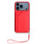 iPhone 17 Pro Max Skin Feel Four Card Slots Phone Case with Wrist Strap - Red