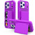iPhone 17 Pro Max Skin Feel PC Hybrid TPU Horizontal Hidden Mirror Card Bag Phone Case - Dark Purple