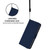 iPhone 17 Pro Max Skin Feel Solid Color Leather Phone Case with Lanyard - Navy Blue