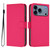 iPhone 17 Pro Max Skin Feel Solid Color Leather Phone Case with Lanyard - Rose Red