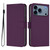 iPhone 17 Pro Max Skin Feel Solid Color Leather Phone Case with Lanyard - Violet