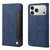 iPhone 17 Pro Max Skin Feel Splicing Leather Phone Case - Blue