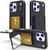 iPhone 17 Pro Max Skin Feel TPU Hidden Mirror Card Bag Phone Case with Stand - Black