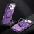 iPhone 17 Pro Max Skin Feel Translucent PC Gear Holder C MagSafe Phone Case - Bright Purple + Purple