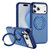 iPhone 17 Pro Max Skin Feel Translucent PC Gear Holder C MagSafe Phone Case - Transparent Blue + Royal Blue