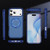 iPhone 17 Pro Max Skin Feel Translucent PC Gear Holder C MagSafe Phone Case - Transparent Blue + Royal Blue