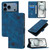 iPhone 17 Pro Max Skin-feel Embossed Leather Phone Case - Blue