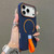iPhone 17 Pro Max Skin-feel Magnetic TPU Phone Case with Silicone Strap - Dark Blue