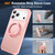 iPhone 17 Pro Max Skin-Feel Rotary Damping Bracket MagSafe Phone Case - Pink