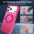iPhone 17 Pro Max Skin-Feel Rotary Damping Bracket MagSafe Phone Case - Rose Red