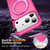 iPhone 17 Pro Max Skin-Feel Rotary Damping Bracket MagSafe Phone Case - Rose Red