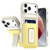 iPhone 17 Pro Max Sliding Card Holder Integrated Phone Case with Kickstand - Beige Yellow
