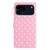 iPhone 17 Pro Max Small Dots Pattern Vegan Leather Phone Case - Pink