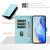 iPhone 17 Pro Max Smile Embossing RFID Leather Phone Case - Mint Green