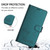 iPhone 17 Pro Max Smile Embossing RFID Leather Phone Case - Peacock Green