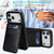 iPhone 17 Pro Max Solid Color Card Slots Bracket PU Phone Case - Black