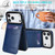 iPhone 17 Pro Max Solid Color Card Slots Bracket PU Phone Case - Blue