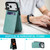 iPhone 17 Pro Max Solid Color Card Slots Bracket PU Phone Case - Mint Green