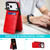 iPhone 17 Pro Max Solid Color Card Slots Bracket PU Phone Case - Red