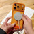 iPhone 17 Pro Max Solid Color Edge Transparency MagSafe Magnetic Phone Case with Wrist Strap - Brown
