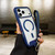iPhone 17 Pro Max Solid Color Edge Transparency MagSafe Magnetic Phone Case with Wrist Strap - Royal Blue