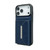 iPhone 17 Pro Max Solid Color Metal Buckle Card Slots Bag Phone Case - Blue
