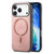 iPhone 17 Pro Max Solid Color Retro Magsafe PU Back Cover Phone Case - Pink