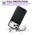 iPhone 17 Pro Max Solid Color Zipper 11-Card Slots Bag Phone Case with Lanyard - Black