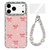 iPhone 17 Pro Max Sparkling IMD Colorful Bow Phone Case with Bracelet - Glitter Light Pink