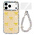 iPhone 17 Pro Max Sparkling IMD Colorful Bow Phone Case with Bracelet - Glitter Light Yellow