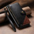 iPhone 17 Pro Max Splicing Zipper Wallet Vegan Leather Phone Case with Strap - Black