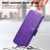 iPhone 17 Pro Max Splitable Electroplated MagSafe RFID Anti-theft Leather Phone Case with Lens Film - Purple