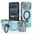 iPhone 17 Pro Max Star Ring Metallic Pivot Bracket Magnetic Phone Case - Cyan