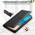iPhone 17 Pro Max Stitched Line Magnetic RFID Vegan Leather Phone Case - Black