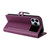 iPhone 17 Pro Max Stitched Magnetic Buckle Leather Phone Case - Purple