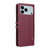 iPhone 17 Pro Max Stitched Magnetic Buckle Leather Phone Case - Red
