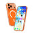 iPhone 17 Pro Max Terminator Style Glitter Powder MagSafe Magnetic Phone Case - Transparent Orange